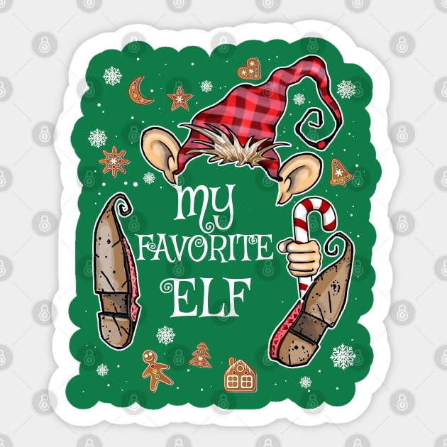 Cute My Favorite Elf Christmas Costume Sticker by ArtedPool